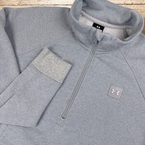 UNDER ARMOUR‎ Half Zip Mock Neck Crop Pullover Sweatshirt Womens M Blue/Gray